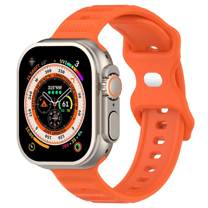 For Apple Watch 8 45mm Reverse Buckle Dot Texture Silicone Watch Band(Orange) - Watch Bands by PMC Jewellery | Online Shopping South Africa | PMC Jewellery