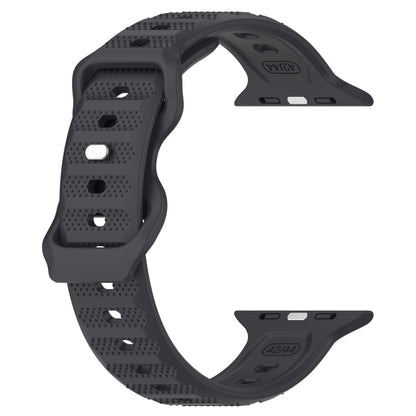 For Apple Watch 8 45mm Reverse Buckle Dot Texture Silicone Watch Band(Dark Gray) - Watch Bands by PMC Jewellery | Online Shopping South Africa | PMC Jewellery