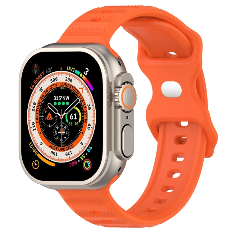 For Apple Watch 8 41mm Reverse Buckle Dot Texture Silicone Watch Band(Orange) - Watch Bands by PMC Jewellery | Online Shopping South Africa | PMC Jewellery