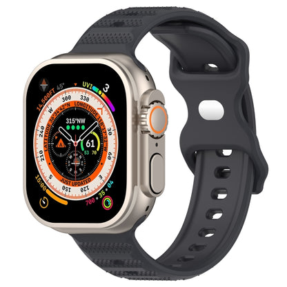 For Apple Watch 8 41mm Reverse Buckle Dot Texture Silicone Watch Band(Dark Gray) - Watch Bands by PMC Jewellery | Online Shopping South Africa | PMC Jewellery