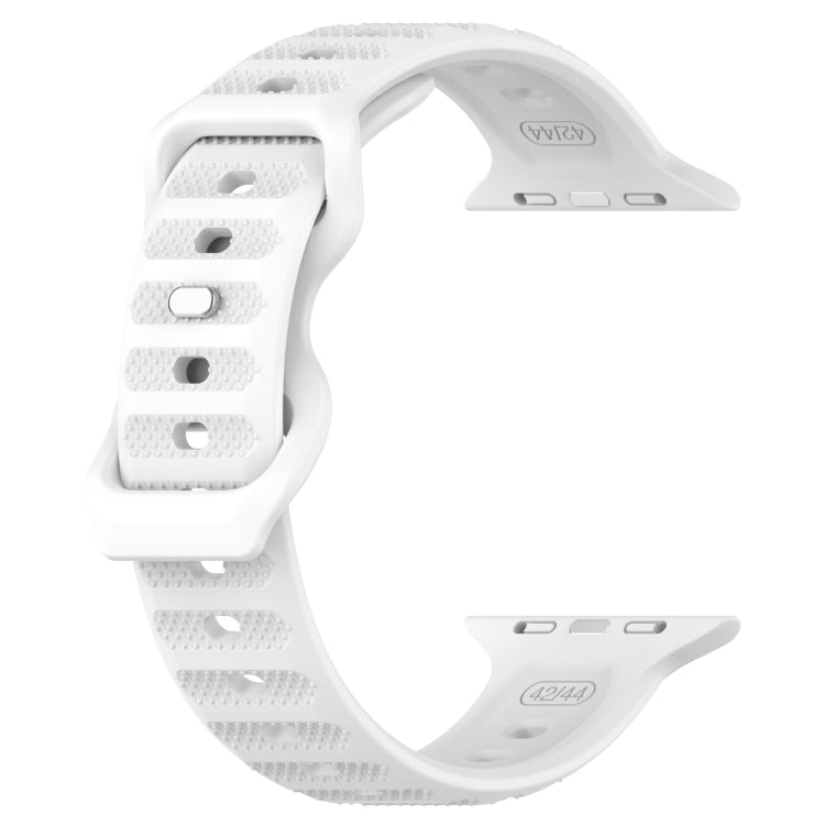 For Apple Watch 7 45mm Reverse Buckle Dot Texture Silicone Watch Band(White) - Watch Bands by PMC Jewellery | Online Shopping South Africa | PMC Jewellery