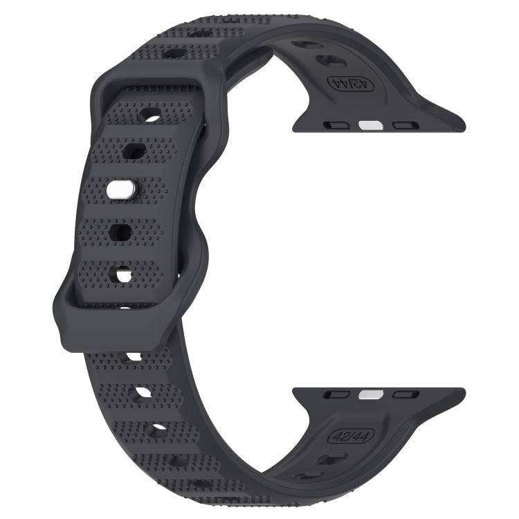 For Apple Watch 7 45mm Reverse Buckle Dot Texture Silicone Watch Band(Dark Gray) - Watch Bands by PMC Jewellery | Online Shopping South Africa | PMC Jewellery