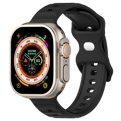 For Apple Watch 7 41mm Reverse Buckle Dot Texture Silicone Watch Band(Black) - Watch Bands by PMC Jewellery | Online Shopping South Africa | PMC Jewellery