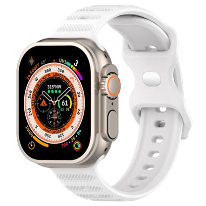 For Apple Watch SE 40mm Reverse Buckle Dot Texture Silicone Watch Band(White) - Watch Bands by PMC Jewellery | Online Shopping South Africa | PMC Jewellery