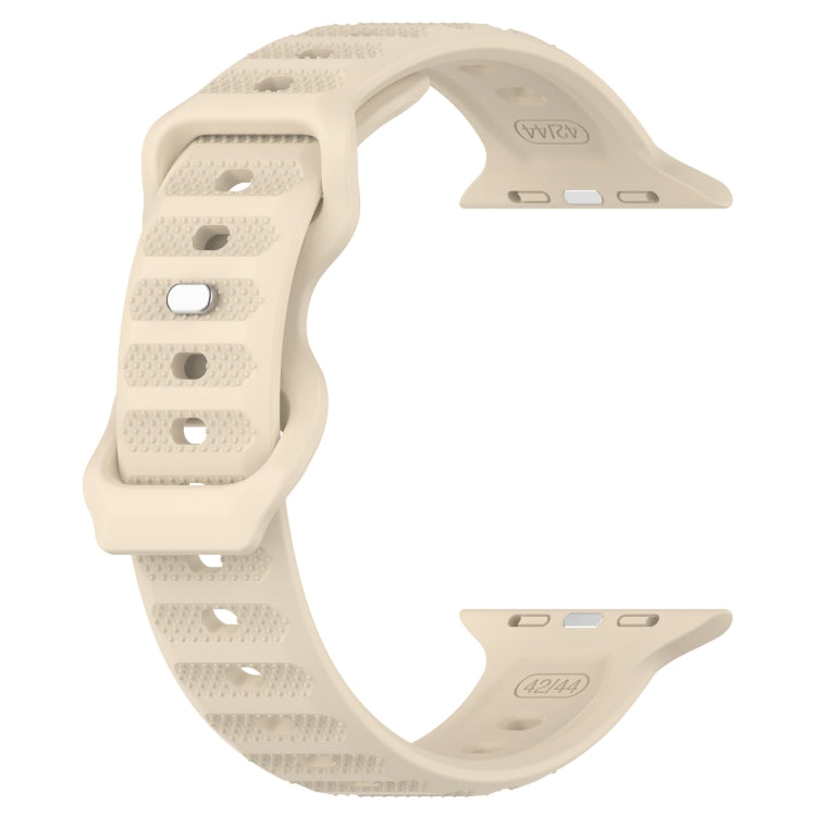 For Apple Watch SE 40mm Reverse Buckle Dot Texture Silicone Watch Band(Khaki) - Watch Bands by PMC Jewellery | Online Shopping South Africa | PMC Jewellery