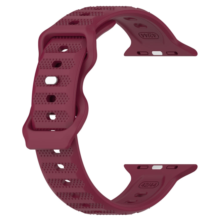 For Apple Watch 6 40mm Reverse Buckle Dot Texture Silicone Watch Band(Wine Red) - Watch Bands by PMC Jewellery | Online Shopping South Africa | PMC Jewellery