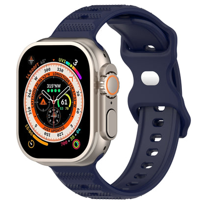 For Apple Watch 3 38mm Reverse Buckle Dot Texture Silicone Watch Band(Midnight Blue) - Watch Bands by PMC Jewellery | Online Shopping South Africa | PMC Jewellery