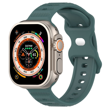 For Apple Watch 2 38mm Reverse Buckle Dot Texture Silicone Watch Band(Olive Green) - Watch Bands by PMC Jewellery | Online Shopping South Africa | PMC Jewellery