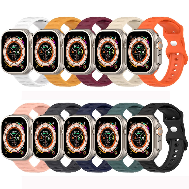 For Apple Watch SE 2022 40mm Reverse Buckle Dot Texture Silicone Watch Band(Wine Red) - Watch Bands by PMC Jewellery | Online Shopping South Africa | PMC Jewellery