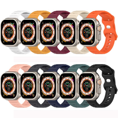 For Apple Watch 5 44mm Reverse Buckle Dot Texture Silicone Watch Band(Orange) - Watch Bands by PMC Jewellery | Online Shopping South Africa | PMC Jewellery