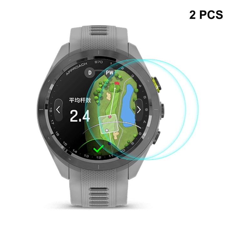 For Garmin Approach S70 2pcs ENKAY 0.2mm 9H Tempered Glass Screen Protector Watch Film - Screen Protector by ENKAY | Online Shopping South Africa | PMC TechLife