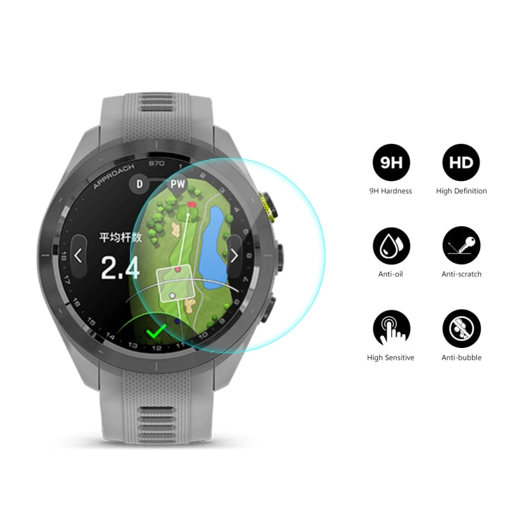 For Garmin Approach S70 2pcs ENKAY 0.2mm 9H Tempered Glass Screen Protector Watch Film - Screen Protector by ENKAY | Online Shopping South Africa | PMC TechLife