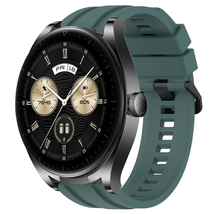 For Huawei Watch GT3  46mm Long & Short Sports Solid Color Silicone Watch Band Set(Olive Green) - Watch Bands by PMC TechLife | Online Shopping South Africa | PMC TechLife | Buy Now Pay Later Mobicred