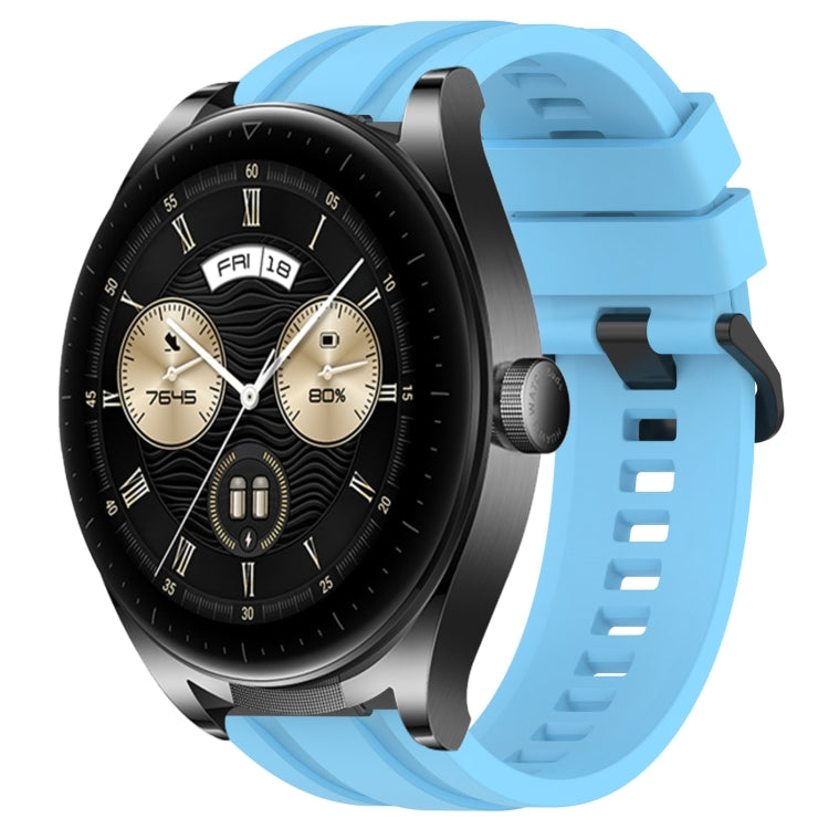 For Huawei Watch GT3  46mm Long & Short Sports Solid Color Silicone Watch Band Set(Sky Blue) - Watch Bands by PMC Jewellery | Online Shopping South Africa | PMC Jewellery