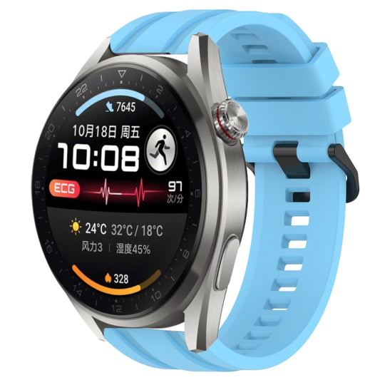 For Huawei Watch 3 Pro New Long & Short Sports Solid Color Silicone Watch Band Set(Sky Blue) - Watch Bands by PMC Jewellery | Online Shopping South Africa | PMC Jewellery