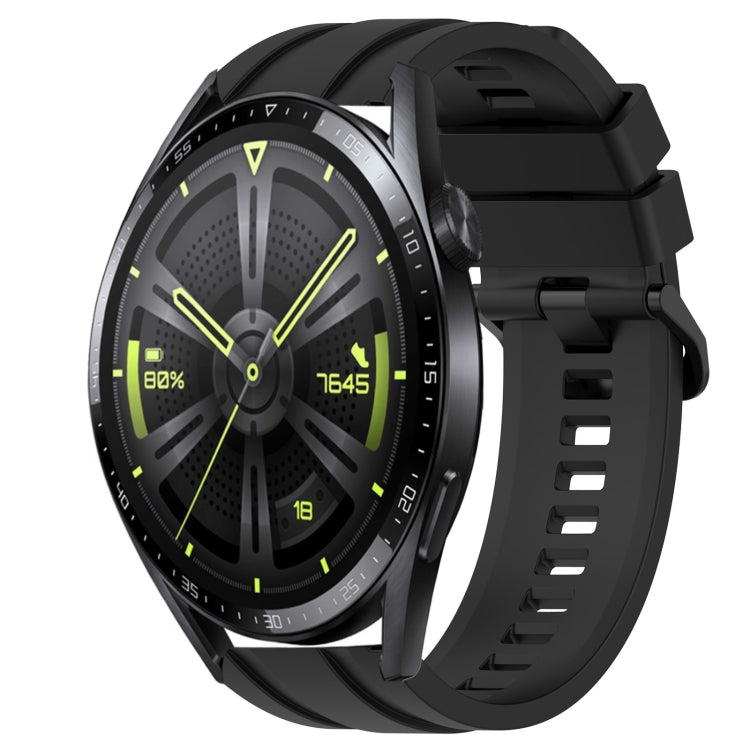 For Huawei Watch GT Runner Long & Short Sports Solid Color Silicone Watch Band Set(Black) - Watch Bands by PMC Jewellery | Online Shopping South Africa | PMC Jewellery