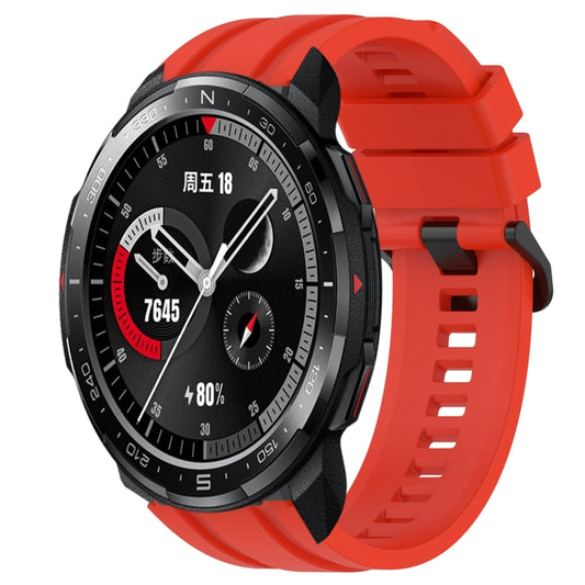 For Honor Watch GS Pro Long & Short Sports Solid Color Silicone Watch Band Set(Red) - Watch Bands by PMC Jewellery | Online Shopping South Africa | PMC Jewellery