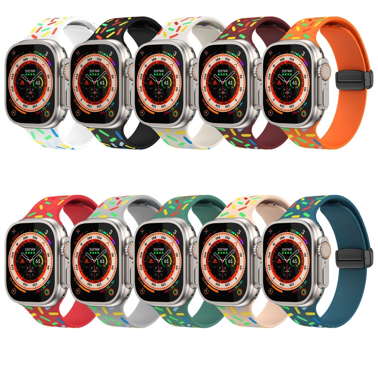 For Apple Watch 4 44mm Rainbow Dots Silicone Magnetic Black Buckle Watch Band(Blue) - Watch Bands by PMC Jewellery | Online Shopping South Africa | PMC Jewellery