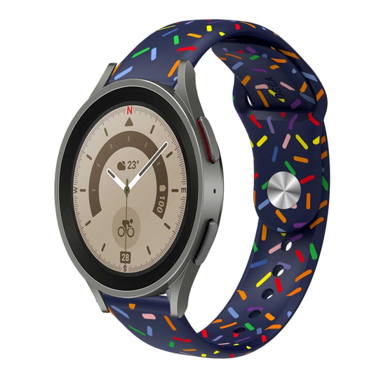 For Samsung Galaxy Watch 5 40 / 44mm Sports Rainbow Dots Silicone Buckle Watch Band(Blue) - Watch Bands by PMC Jewellery | Online Shopping South Africa | PMC Jewellery