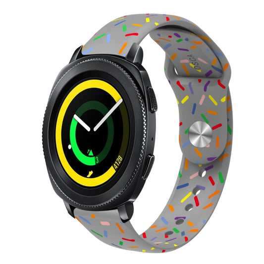 For Samsung Galaxy Watch 5 Pro Sports Rainbow Dots Silicone Buckle Watch Band(Gray) - Watch Bands by PMC Jewellery | Online Shopping South Africa | PMC Jewellery