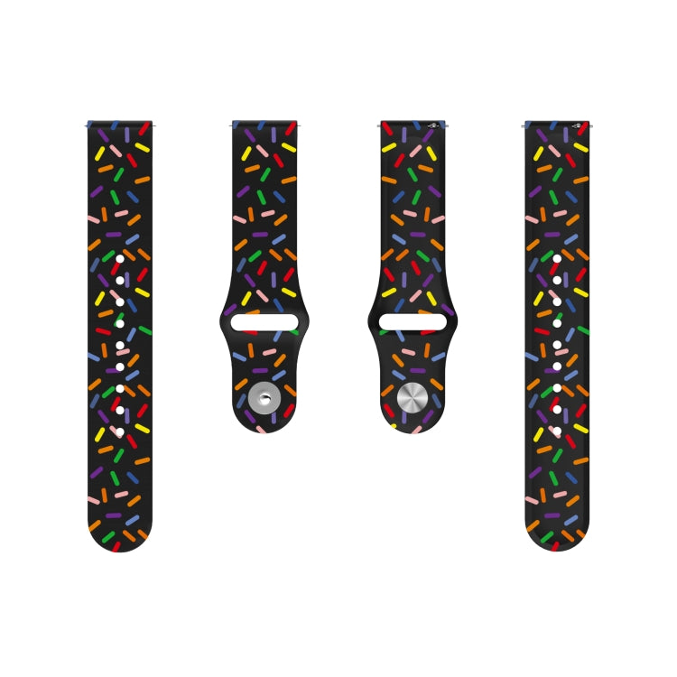 For Samsung Galaxy Watch 4 40mm / 44mm Sports Rainbow Dots Silicone Buckle Watch Band(Black) - Watch Bands by PMC Jewellery | Online Shopping South Africa | PMC Jewellery