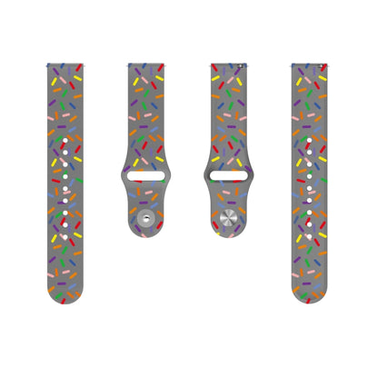 For Samsung Galaxy Watch 4 40mm / 44mm Sports Rainbow Dots Silicone Buckle Watch Band(Gray) - Watch Bands by PMC Jewellery | Online Shopping South Africa | PMC Jewellery