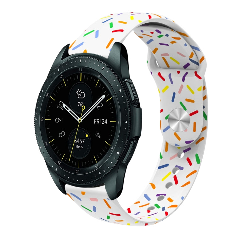 For Samsung Galaxy Watch Active 2 40mm / 44mm Sports Rainbow Dots Silicone Buckle Watch Band(White) - Watch Bands by PMC Jewellery | Online Shopping South Africa | PMC Jewellery