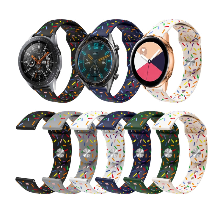 For Samsung Galaxy Watch 4 40mm / 44mm Sports Rainbow Dots Silicone Buckle Watch Band(White) - Watch Bands by PMC Jewellery | Online Shopping South Africa | PMC Jewellery