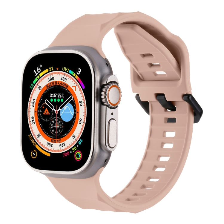 For Apple Watch SE 2022 44mm Ripple Silicone Sports Watch Band(Pink) - Watch Bands by PMC Jewellery | Online Shopping South Africa | PMC Jewellery