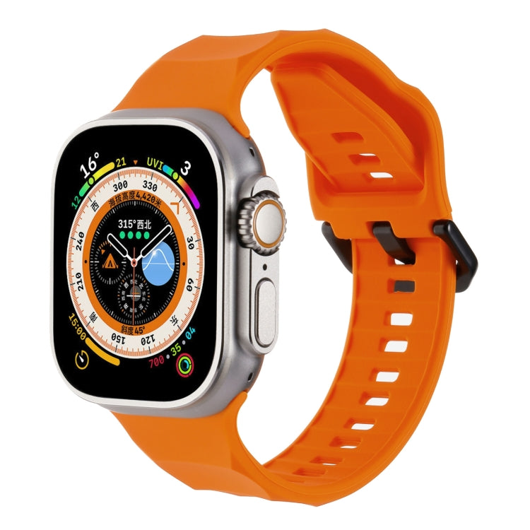 For Apple Watch 6 44mm Ripple Silicone Sports Watch Band(Orange) - Watch Bands by PMC Jewellery | Online Shopping South Africa | PMC Jewellery