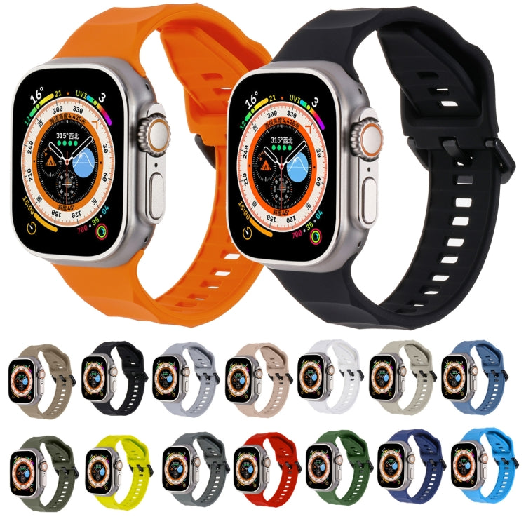 For Apple Watch 7 45mm Ripple Silicone Sports Watch Band(Light Grey) - Watch Bands by PMC TechLife | Online Shopping South Africa | PMC TechLife | Buy Now Pay Later Mobicred