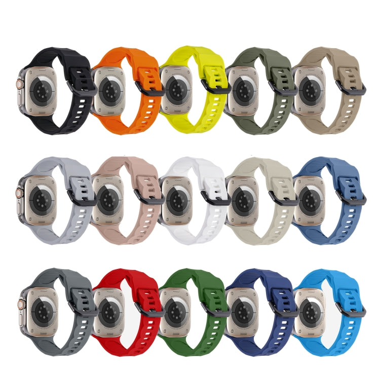 For Apple Watch SE 44mm Ripple Silicone Sports Watch Band(Dark Green) - Watch Bands by PMC TechLife | Online Shopping South Africa | PMC TechLife