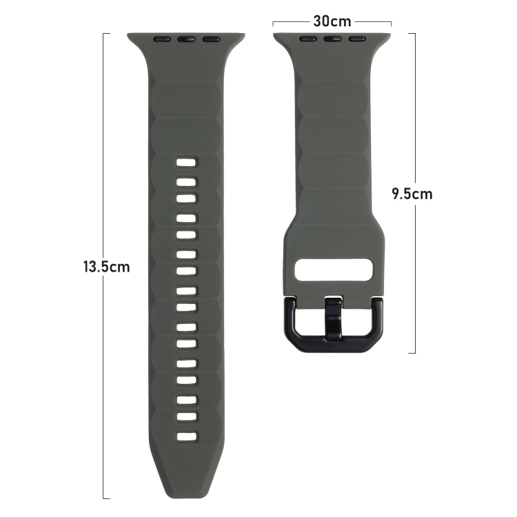 For Apple Watch SE 44mm Ripple Silicone Sports Watch Band(Dark Green) - Watch Bands by PMC TechLife | Online Shopping South Africa | PMC TechLife