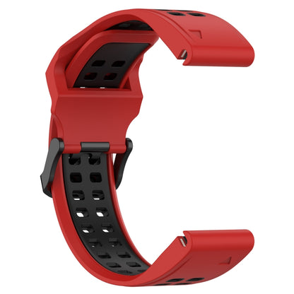 For Garmin Forerunner 955 22mm Two-Color Reverse Buckle Silicone Watch Band(Red+Black) - Watch Bands by PMC Jewellery | Online Shopping South Africa | PMC Jewellery