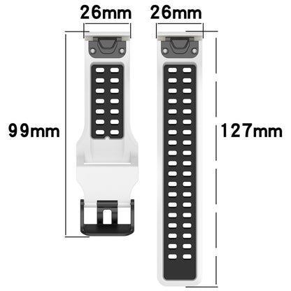 For Garmin Fenix 5X 26mm Two-Color Reverse Buckle Silicone Watch Band(Black+Grey) - Watch Bands by PMC Jewellery | Online Shopping South Africa | PMC Jewellery