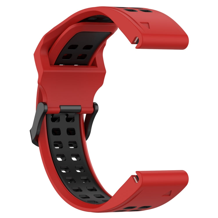 For Garmin Epix Pro 42mm 20mm Two-Color Reverse Buckle Silicone Watch Band(Red+Black) - Watch Bands by PMC TechLife | Online Shopping South Africa | PMC TechLife