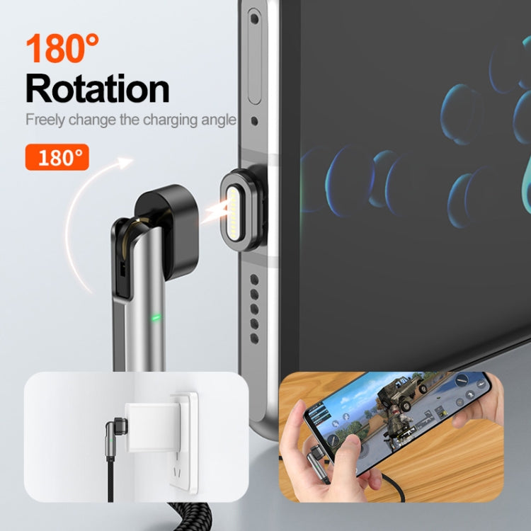 ENKAY 2 in 1 PD 100W / 27W 180 Degrees Rotation Magnetic Type-C / 8 Pin Fast Charging Data Cable with LED Light, Length:2m - Charging Cable & Head by ENKAY | Online Shopping South Africa | PMC TechLife | Buy Now Pay Later Mobicred