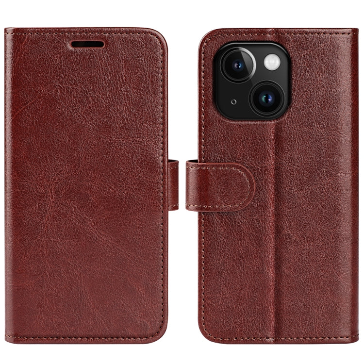 For iPhone 15 R64 Texture Horizontal Flip Leather Phone Case(Brown) - free shipping - PMC TechLife - Order now!