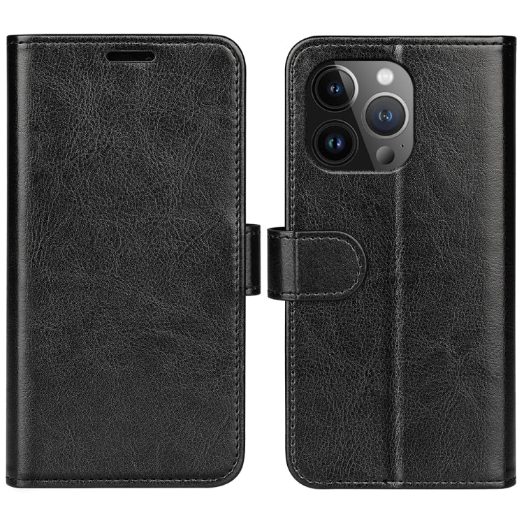 For iPhone 15 Pro R64 Texture Horizontal Flip Leather Phone Case(Black) - free shipping - PMC TechLife - Order now!