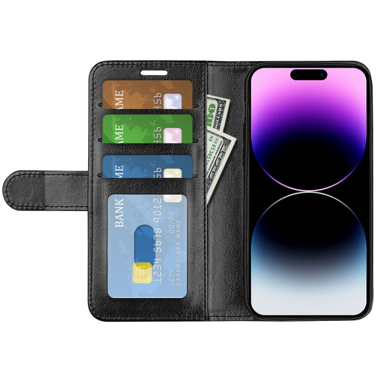For iPhone 15 Pro R64 Texture Horizontal Flip Leather Phone Case(Black) - free shipping - PMC TechLife - Order now!