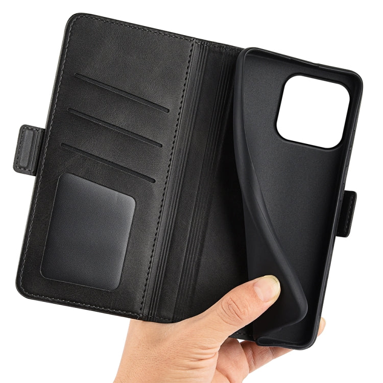 For iPhone 15 Plus Dual-side Magnetic Buckle Horizontal Flip Leather Phone Case(Black) - free shipping - PMC TechLife - Order now!