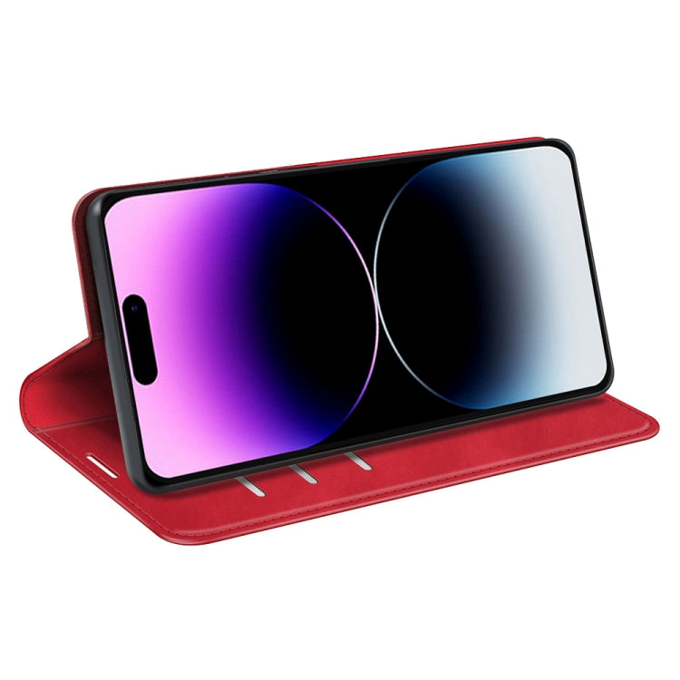 For iPhone 15 Pro Max Retro-skin Magnetic Suction Leather Phone Case(Red) - free shipping - PMC TechLife - Order now!