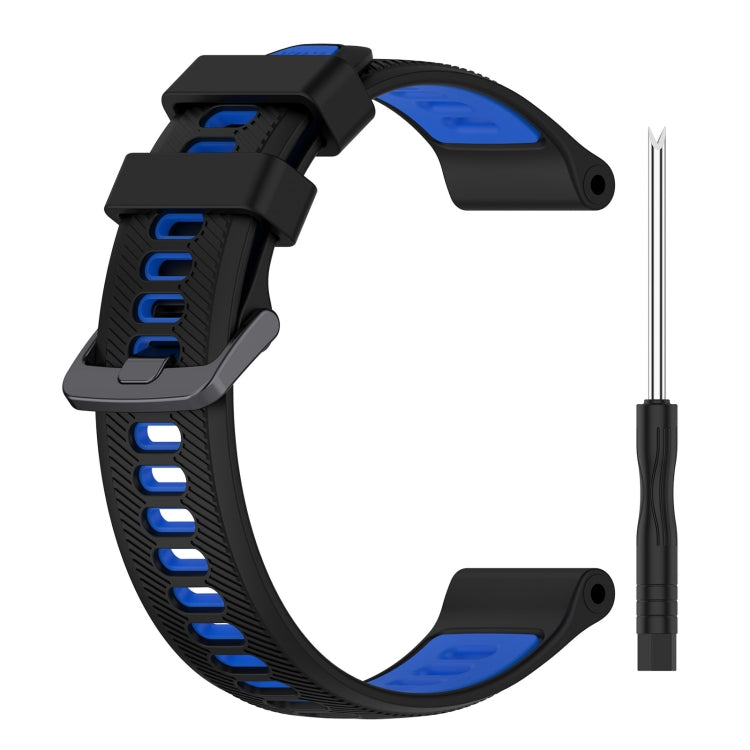 For Garmin Forerunner 965 Sports Two-Color Silicone Watch Band(Black+Blue) - free shipping - PMC TechLife - Order now!