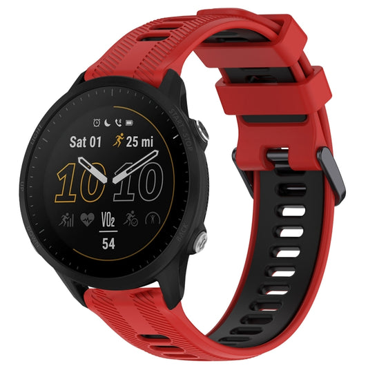 For Garmin Forerunner 955 Sports Two-Color Silicone Watch Band(Red+Black) - Watch Bands by PMC Jewellery | Online Shopping South Africa | PMC Jewellery