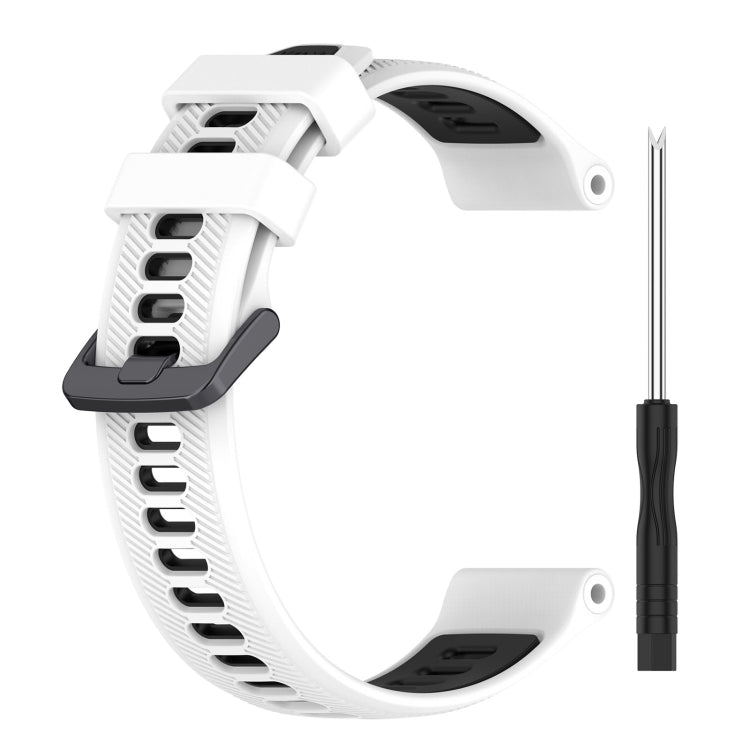 For Garmin Forerunner 935 Sports Two-Color Silicone Watch Band(White+Black) - Watch Bands by PMC Jewellery | Online Shopping South Africa | PMC Jewellery