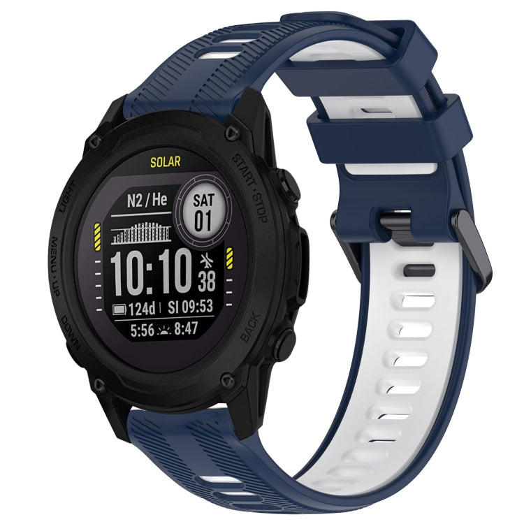 For Garmin Descent G1 Sports Two-Color Silicone Watch Band(Midnight Blue+White) - Watch Bands by PMC TechLife | Online Shopping South Africa | PMC TechLife