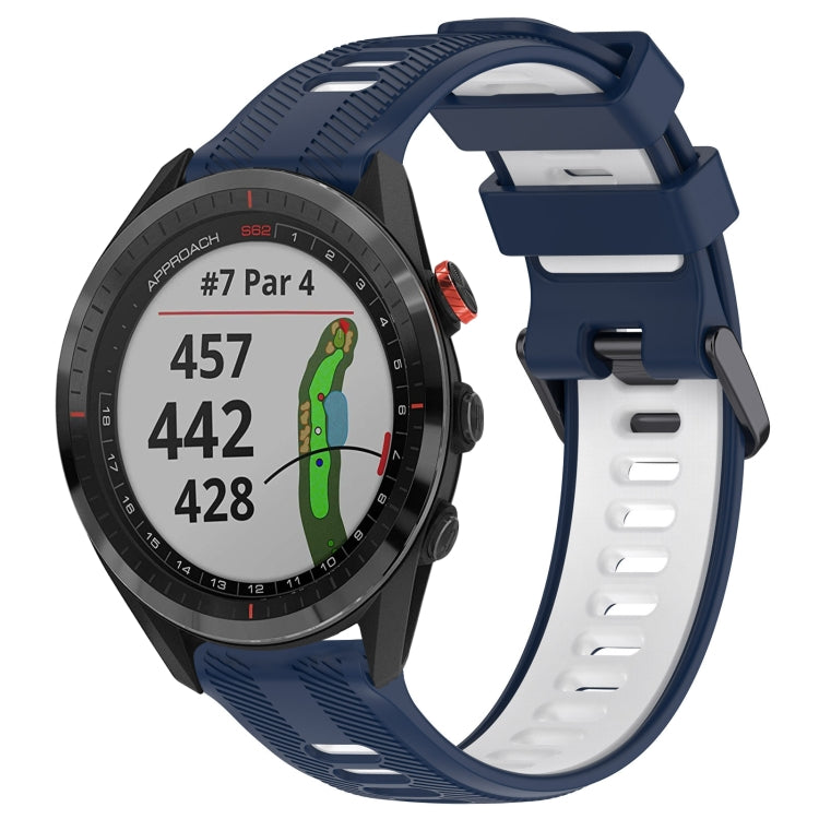 For Garmin Approach S62 Sports Two-Color Silicone Watch Band(Midnight Blue+White) - Watch Bands by PMC TechLife | Online Shopping South Africa | PMC TechLife