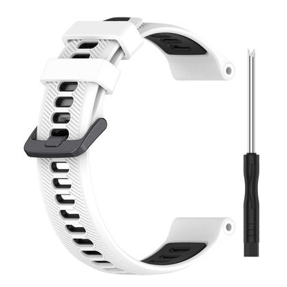 For Garmin Approach S60 Sports Two-Color Silicone Watch Band(White+Black) - Watch Bands by PMC Jewellery | Online Shopping South Africa | PMC Jewellery