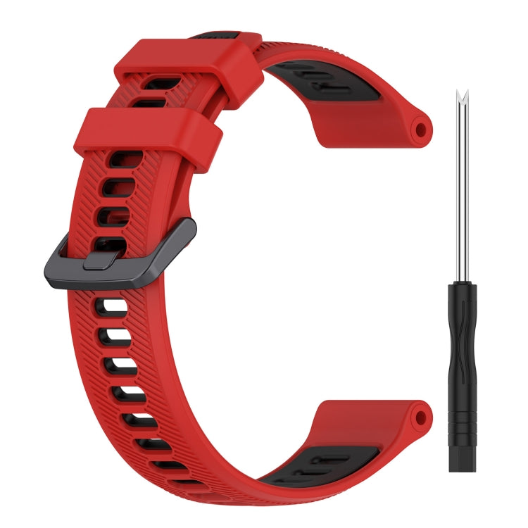 For Garmin Fenix 5 Plus Sports Two-Color Silicone Watch Band(Red+Black) - Watch Bands by PMC TechLife | Online Shopping South Africa | PMC TechLife