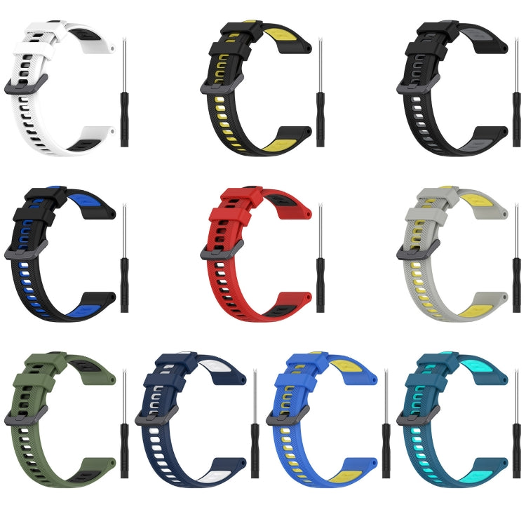 Compatible with Garmin Instinct 2 Solar Sports Two-Color Silicone Watch Band(Midnight Blue+White) - free shipping - PMC TechLife - Order now!